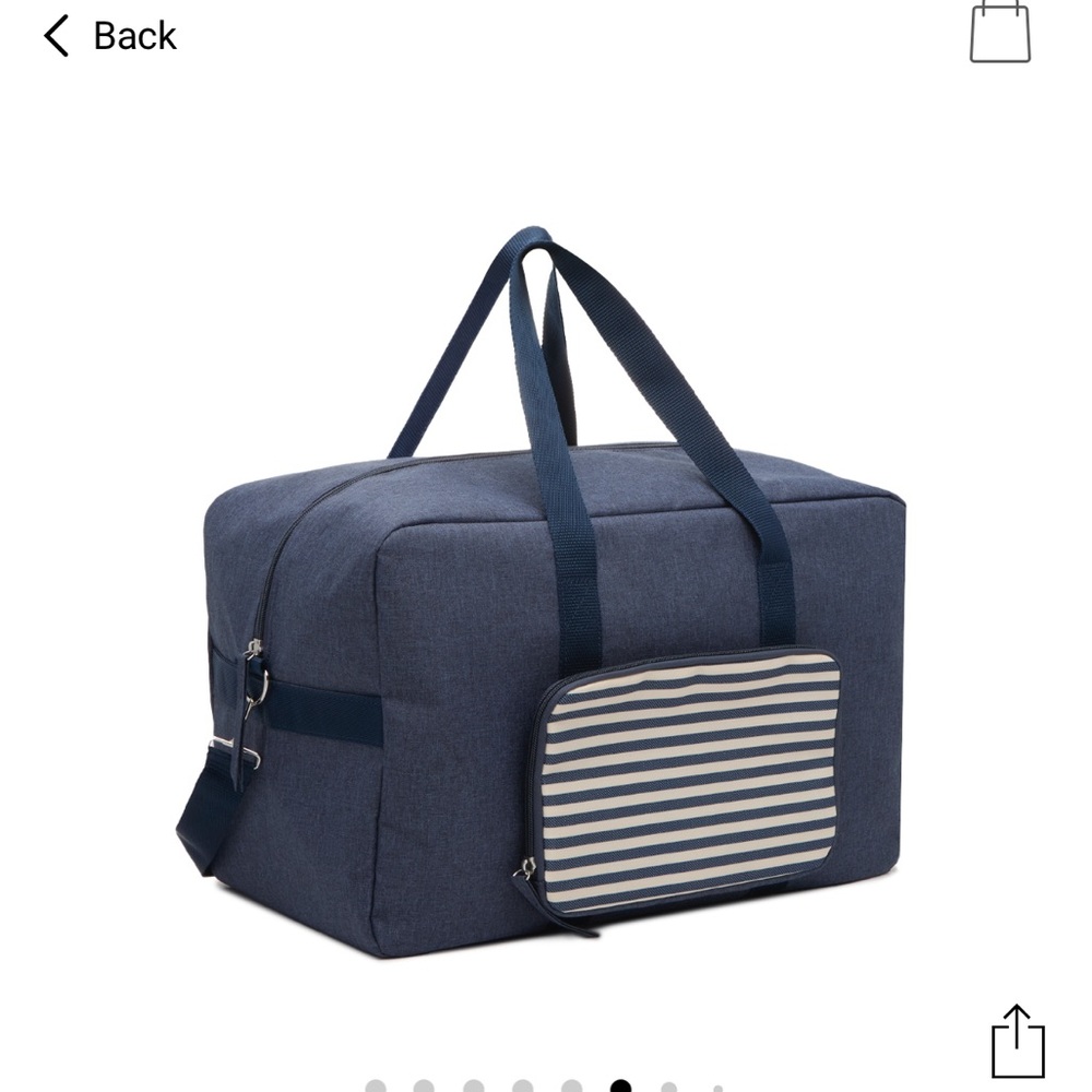 DSW Exclusive Weekender Overnight Duffle Bag Travel Carry-On Navy Blue 17”9”11”